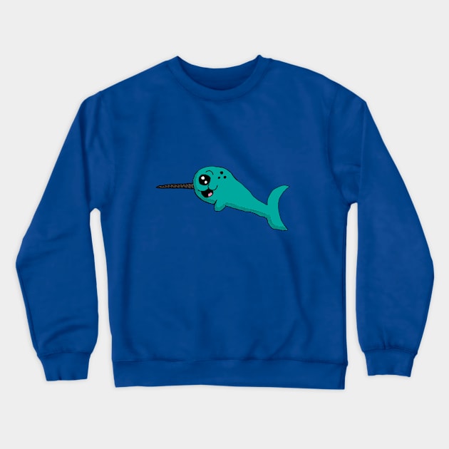 Happy Narwhal Crewneck Sweatshirt by Eric03091978